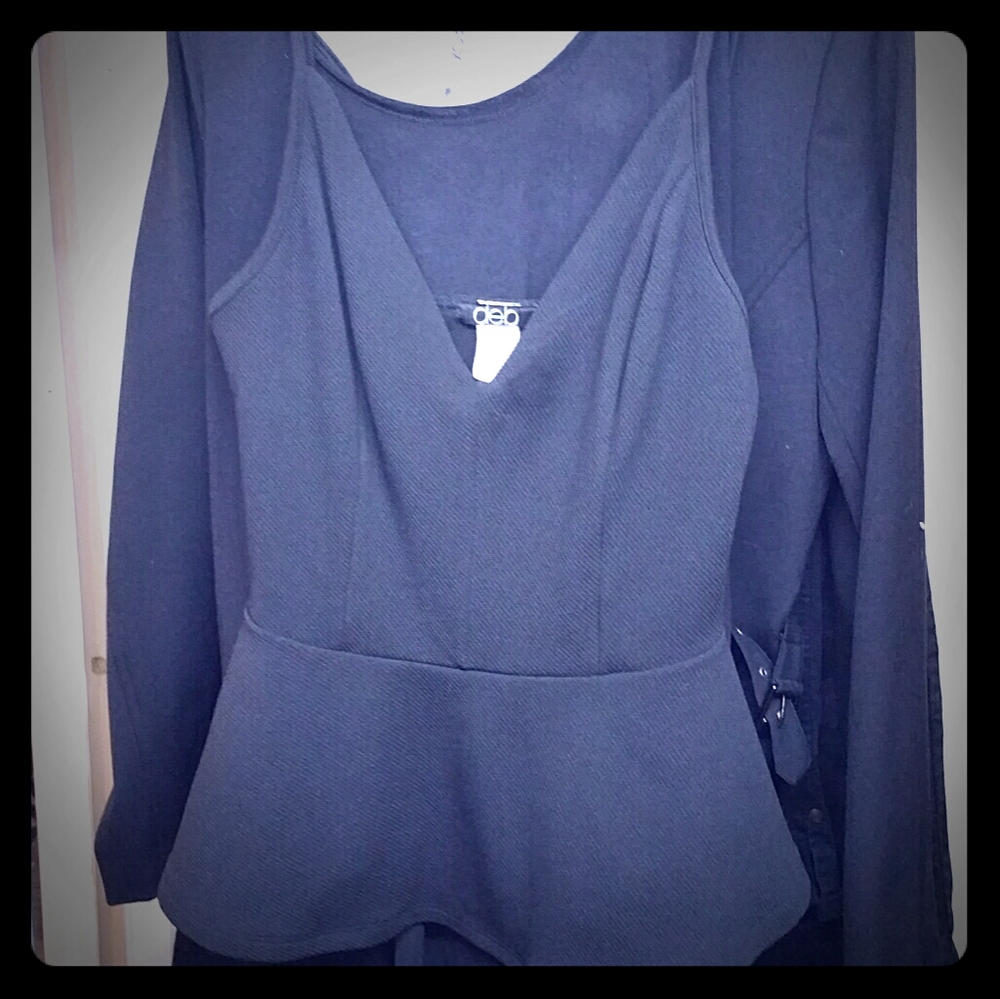 Black peplum top L